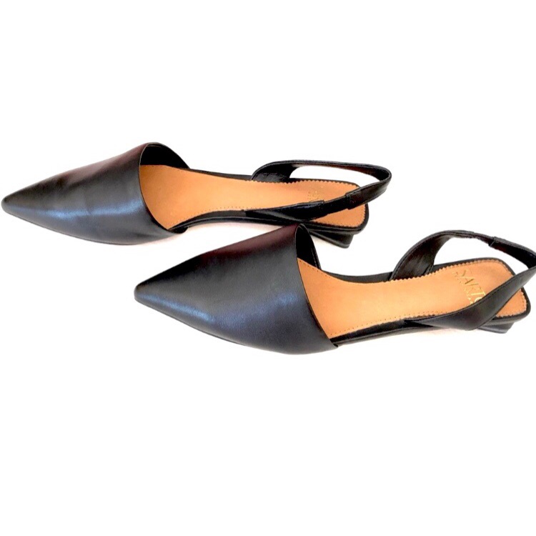 Sarto By Franco Sarto Black, Pointy Tow Slingback Flats